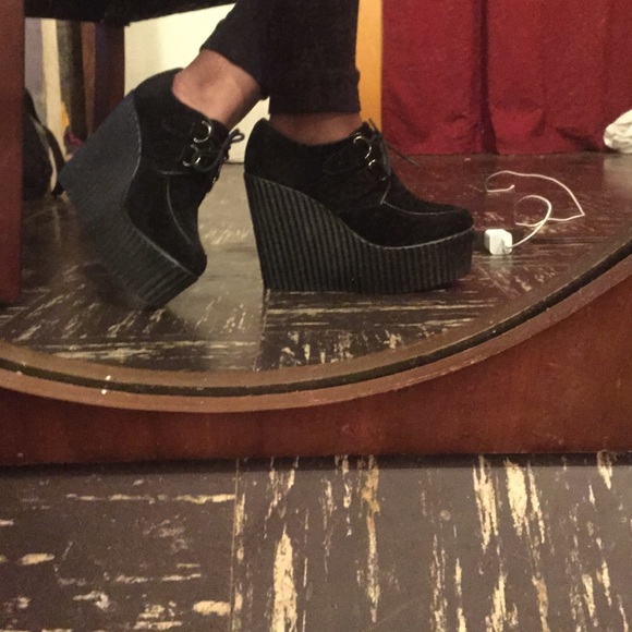 Black Suede Wedges