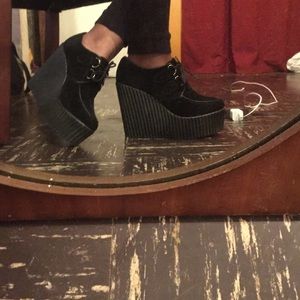 Black Suede Wedges