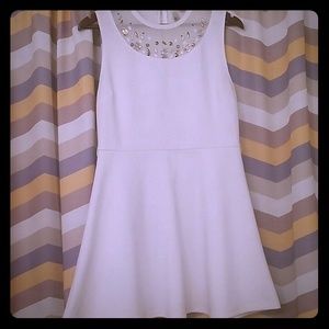 White dress with beaded neck line