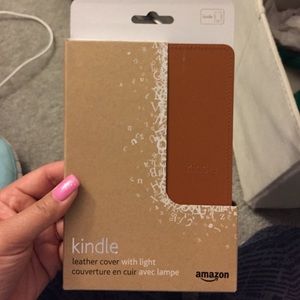 Kindle leather cover with light