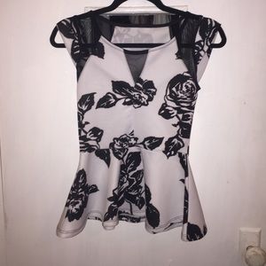 Black And White Fit And Flare Shirt