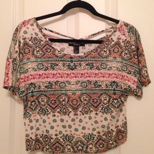 Forever 21 printed crop top