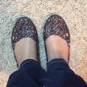 Jelly glitter flats