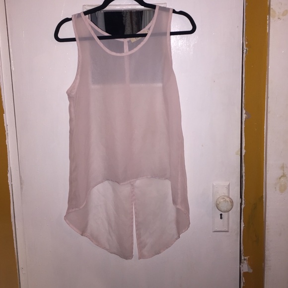 Light pink sheer sleeveless shirts