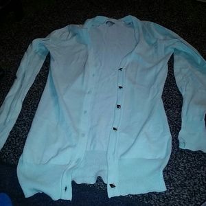 Baby blue long sleeve cardigan