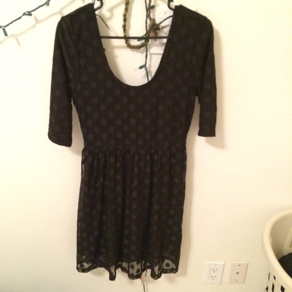 Volcom black polka dot dress