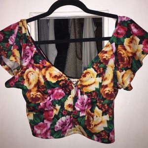 Floral print crop top