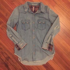 Free People Denim Button down