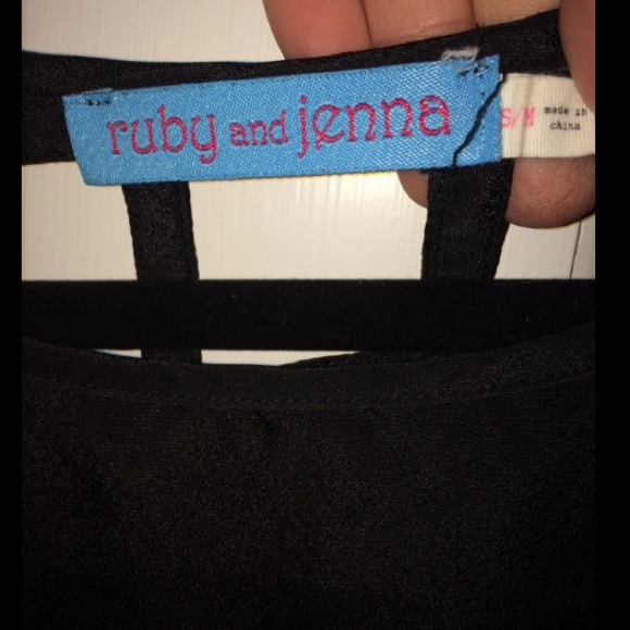 Black tunic open checkered back - Picture 3 of 3