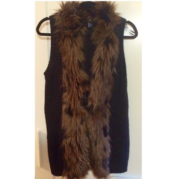 Faux fur vest.