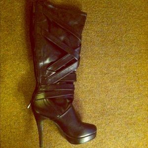 Black high heel boots