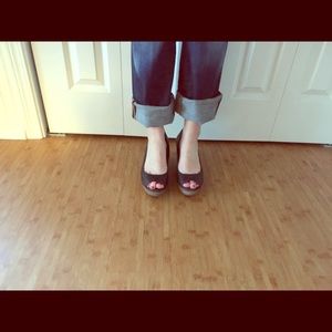 Lucky Brand peep toe platform heel