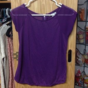 Plum purple top. Sheer purple @ top of back