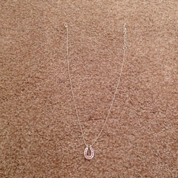 Pink Gem Horseshoe Necklace