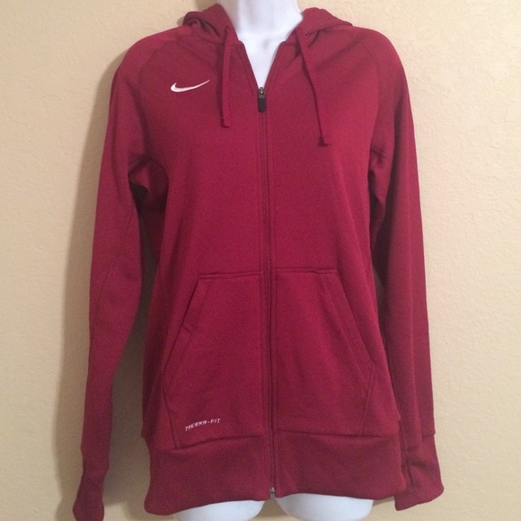 NIKE Therma-Fit Crimson Red Hoodie size MEDIUM