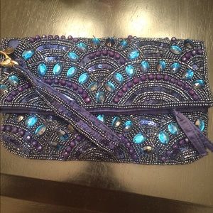 Beautiful bedazzled royal blue clutch