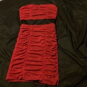 Sparkly scrunched toulè dress