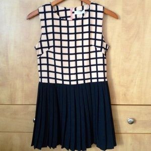Checkered Top & Pleated Dress