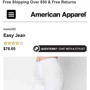 NWT: Easy Jean American Apparel