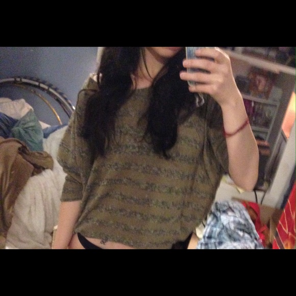 Brown striped sweater top