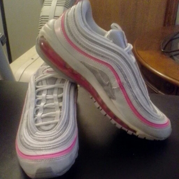 Pink and White Nike's