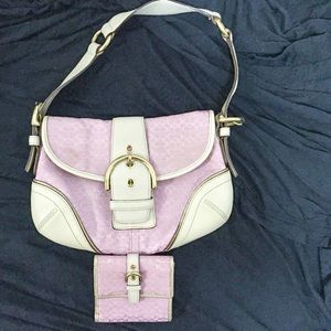 Authentic pink and tan coach purse w/ wallet