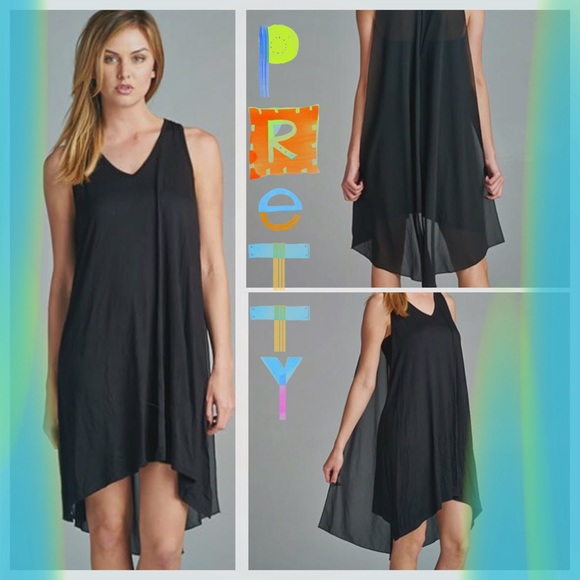 La Vida Dresses & Skirts - 🌺HP 4/17🌺FREE FLOWING BLACK ASYMMETRICAL DRESS