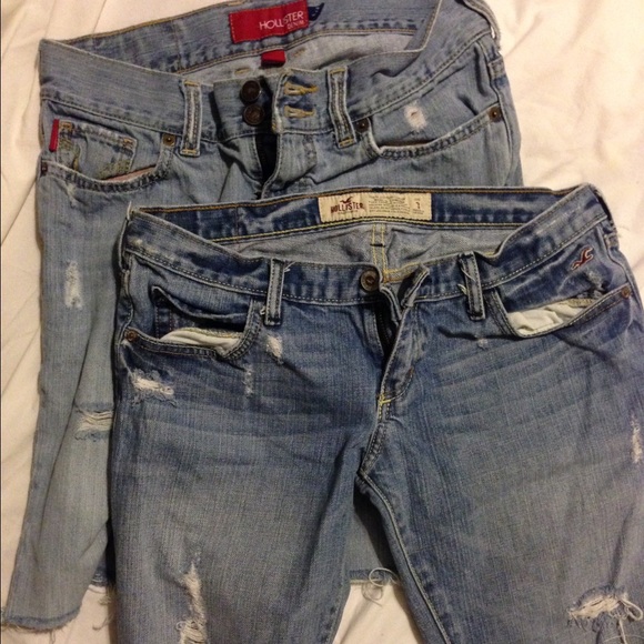 Distressed Hollister Bermuda denim shorts bundle