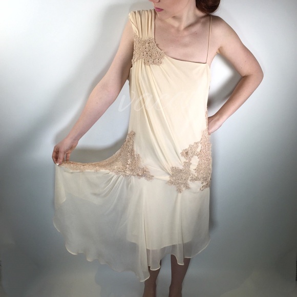 Foley + Corrina Silk Pale Creamy Pink Dress - Picture 3 of 4