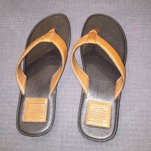 Leather Coach Flip Flops