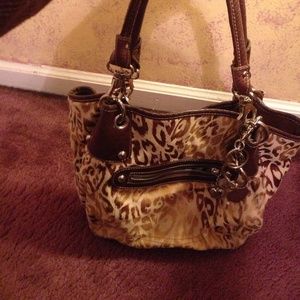 Slouchy suede brown cheetah print bag !