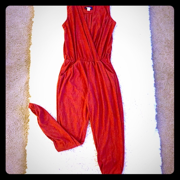 🔸SOLD 🔸Burnt Orange cotton women's jumpsuit