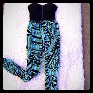 🚫SOLD🚫Material Girl Bustier Tribal Prt jumpsuit
