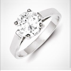 Sterling Silver Round Cut CZ Ring