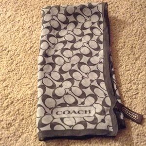 Coach black & grey logo scarf