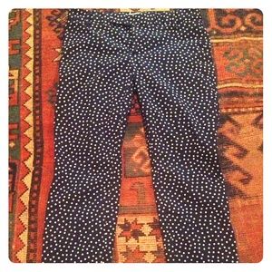 Blue and White Polka Dot Gap Size 0 Stretch Pants