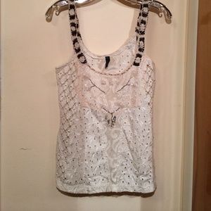 Darling free people lace crochet strap tank
