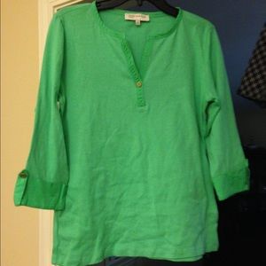 Jones New York green 3/4 sleeve top M