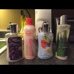 4 partially used lotions