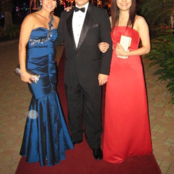 Xscape Blue Gown for Wedding or Prom - Picture 3 of 4