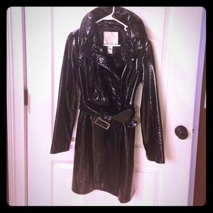 Arden B medium black trench coat