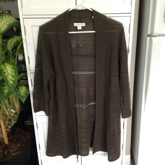 Olive Green Open Front Sweater-NWOT-$24.00