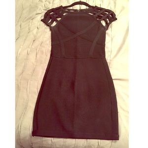 bebe bird cage bandage dress