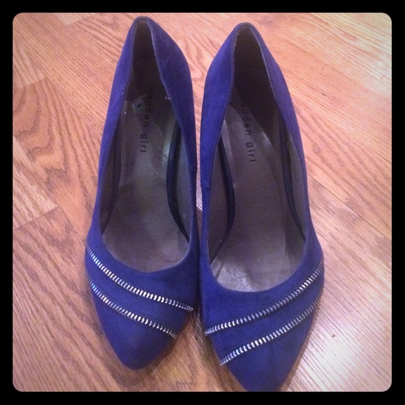 Steve Madden Shoes - Blue Suede Madden Girl Pumps super cute