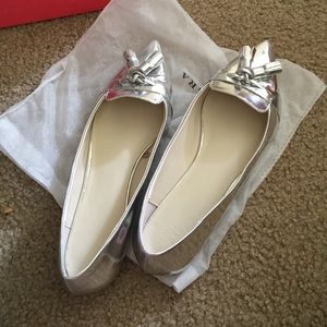 Silver zara flats size 7.5