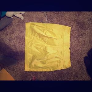 Yellow satin skirt