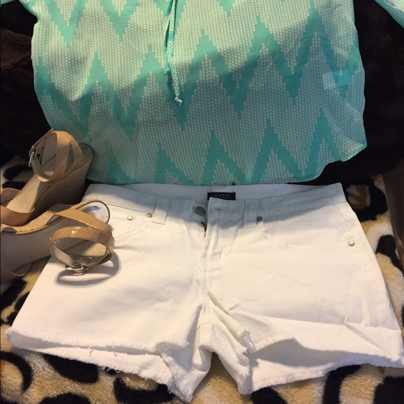 White denim shorts