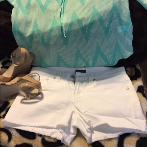 White denim shorts
