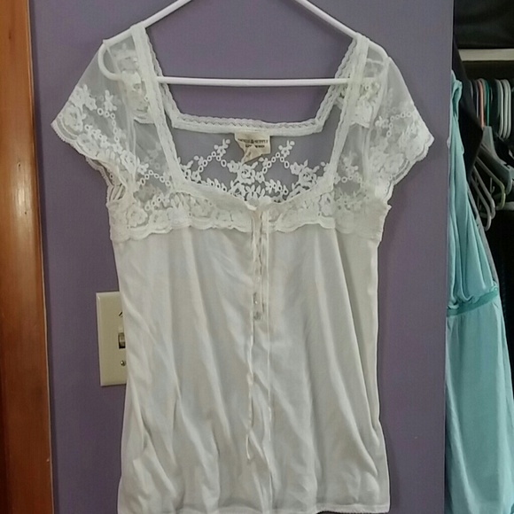 Lace Denim n supply top. Sz med