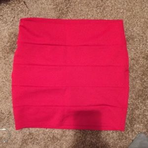 Red mini skirt